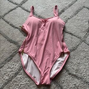 Carmen Marc Valo Season Cruise Zipped one piece Swimsuit bathing suit pink 12
